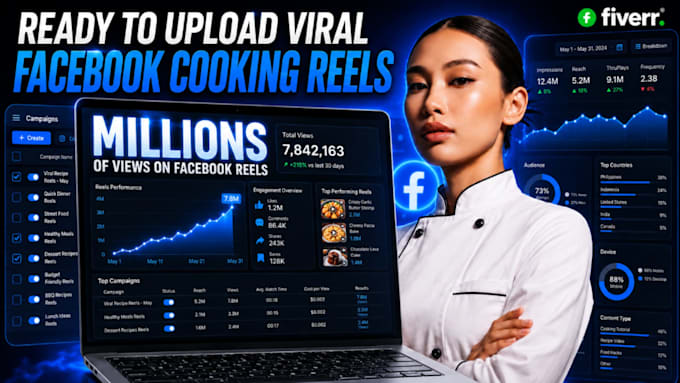 give amazing cooking reels for ready to upload facebook