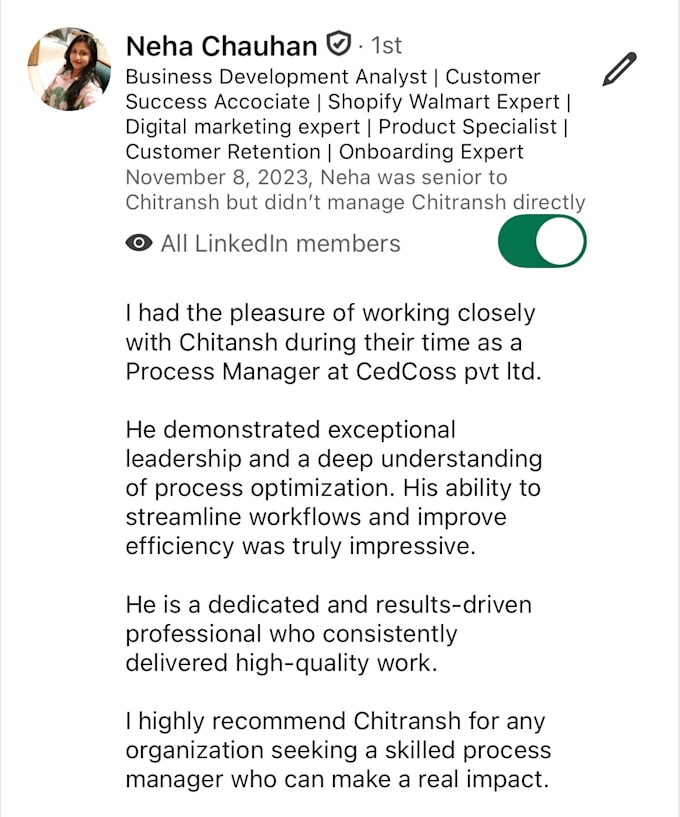 manage the project calmly an professionally