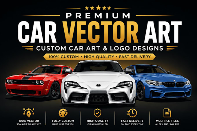 make personalized car vector art, car logo designs with vector illustrations