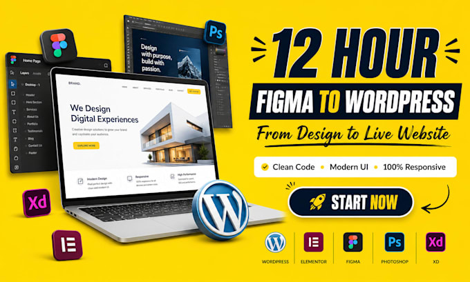 figma to wordpress conversion, clean code, fast delivery