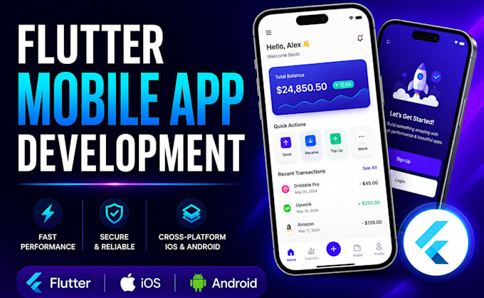 develop flutter mobile app for ios and android