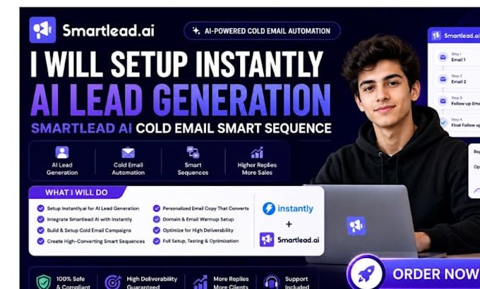 setup instantly ai lead generation smartlead ai cold email smart sequence