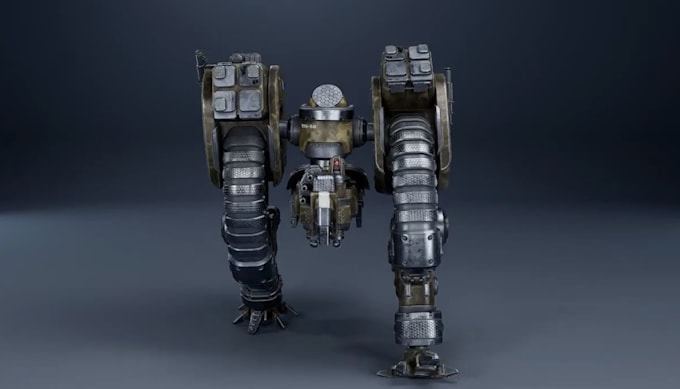 create 3d mechanical sci fi mech robot model for game and animation