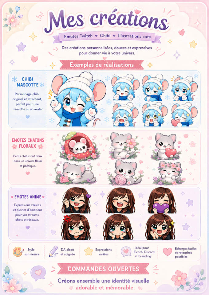 design custom chibi and anime emotes for you