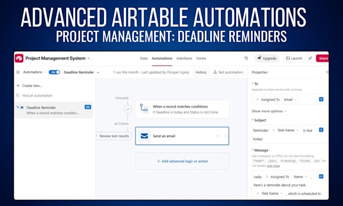 design a custom airtable database and automated CRM