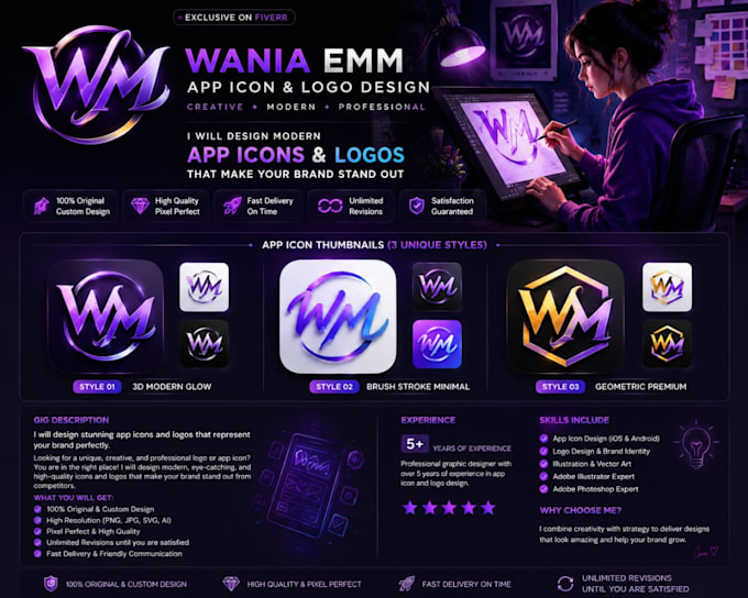 create high CTR unique app icon, gaming and logo design