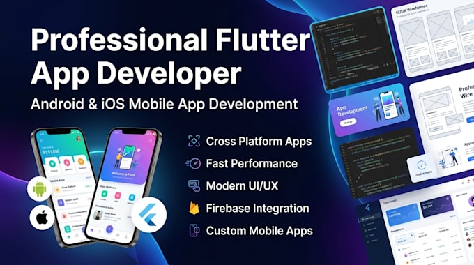 do mobile app development, android app ios app development as flutter developer