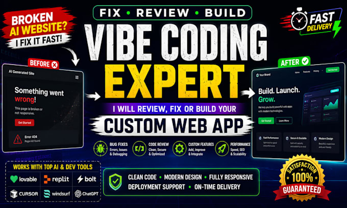 review, debug or fix your vibe coding custom web application with ai vibe code