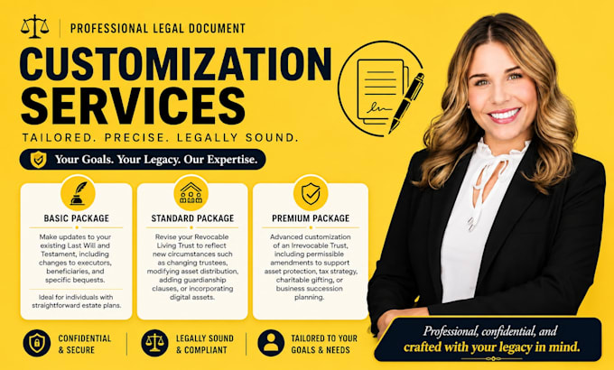 draft revocable, irrevocable trust, will, and estate planning documents