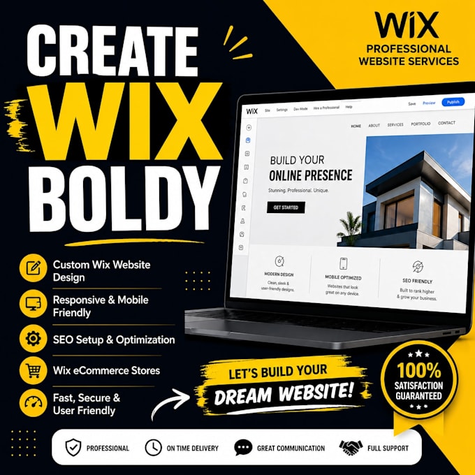 create wix and design modern responsive wix website