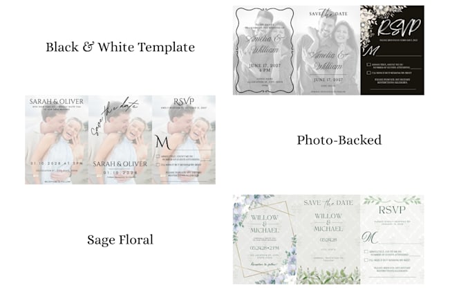 make your wedding invite, save the date, and rsvp templates