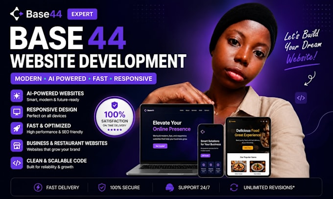 build a modern responsive ai website using base44