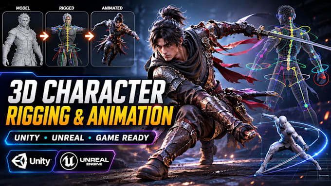 3d game character animation rigging 3d model character animation unreal unity