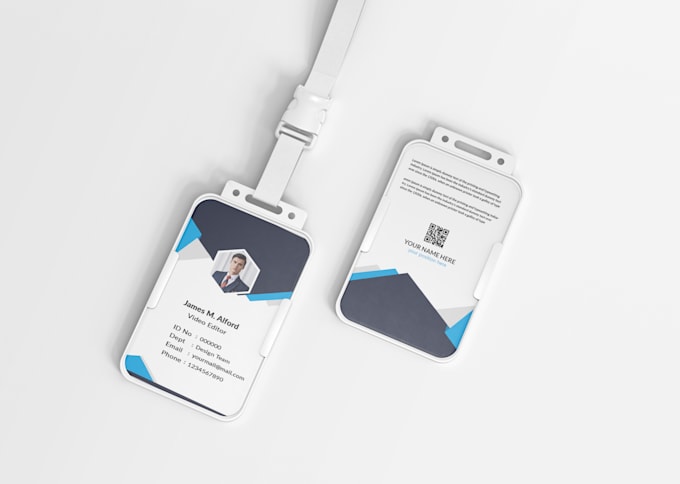 professional id card, employee badge and company identity