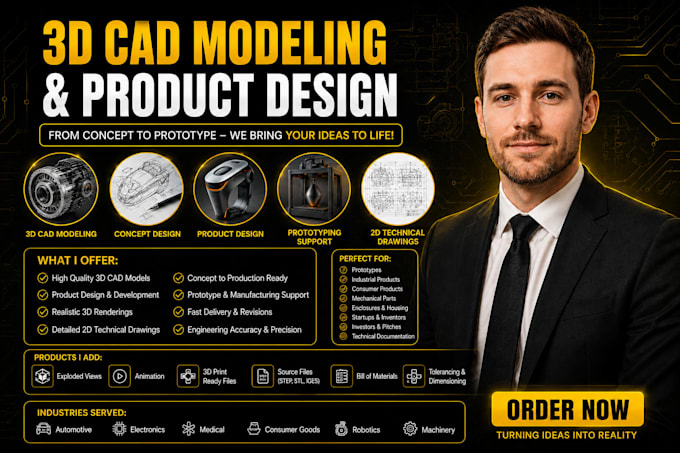 do product design and 3d cad modeling for prototypes