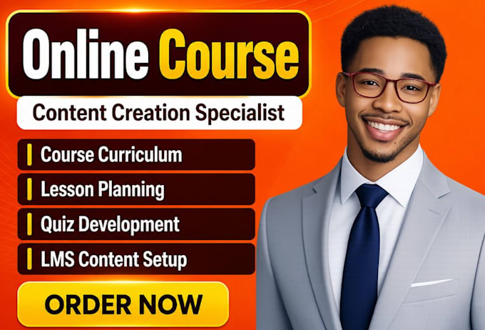 create online course content, course curriculum design, for elearning platform