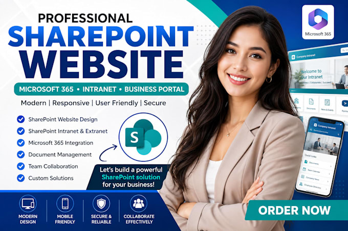 design modern microsoft sharepoint website and microsoft 365 intranet