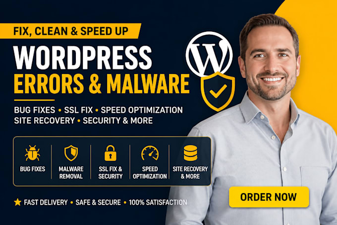 wordpress malware removal, hacked wp fix, malware cleanup, website security