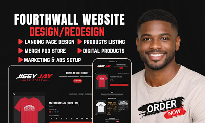 do fourthwall website merch design, redesign fourthwall store print on demand