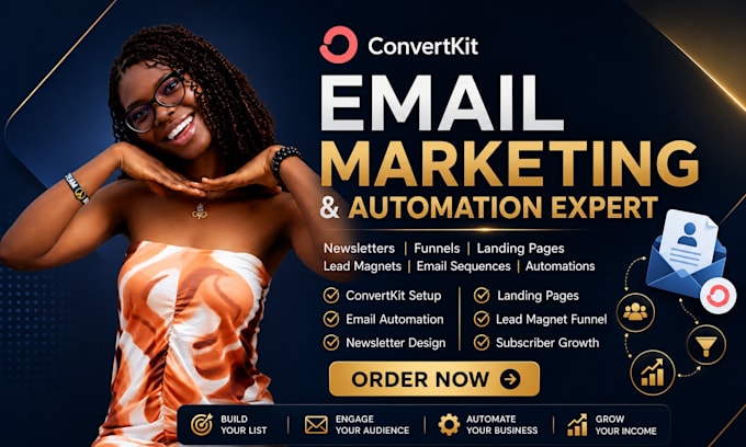 build convertkit email newsletter kit sequence convertkit landing page design