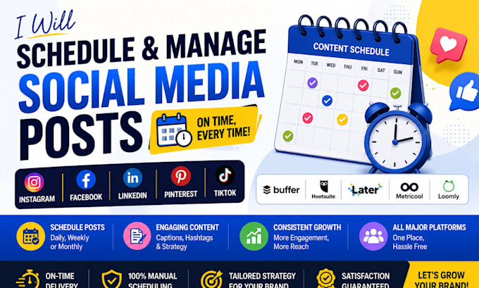 schedule social media posts via buffer hootsuite later metricool schedule post