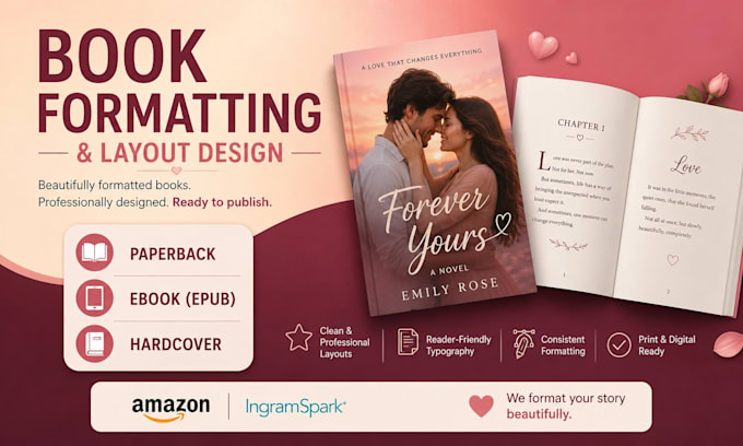 do ingramspark ebook paperback KDP book layout formatting book interior design