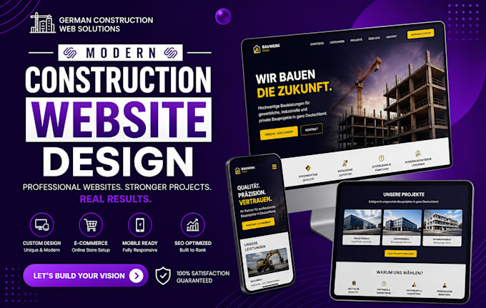 design a german construction wordpress website design contractor website