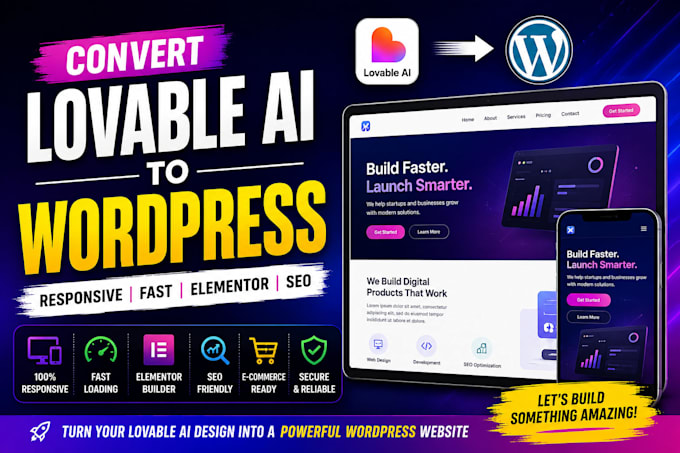 convert lovable ai website to wordpress responsive website
