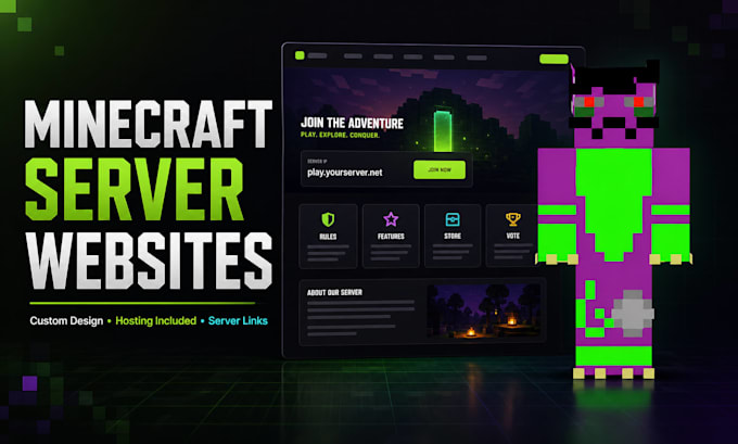 create a professional website for your minecraft server
