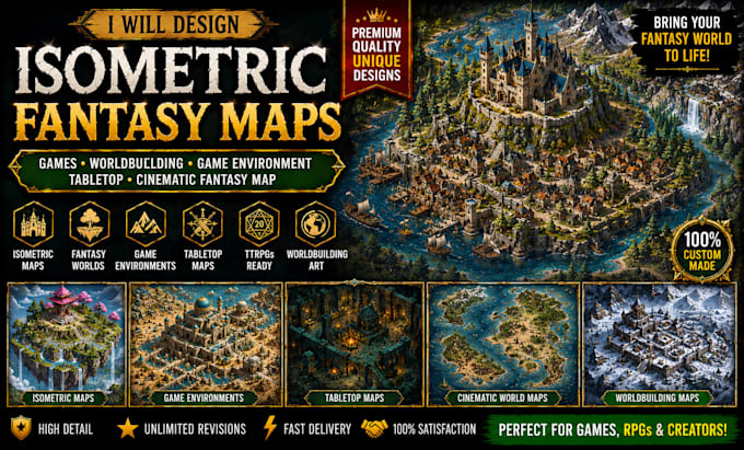 do isometric cinematic fantasy maps games worldbuilding environment tabletop