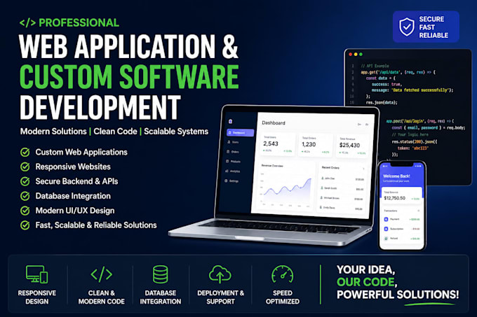develop web applications and custom software solutions