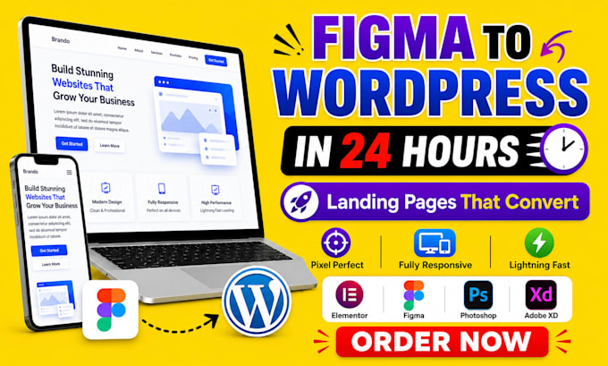 figma to wordpress conversion, clean code, fast delivery