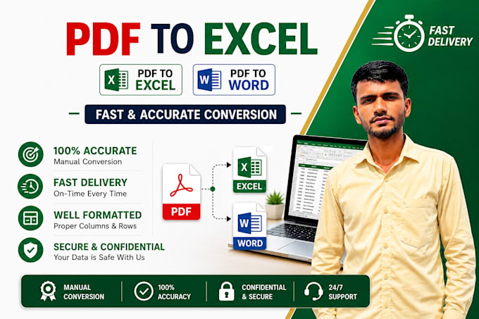 convert PDF to excel or word manually with accuracy