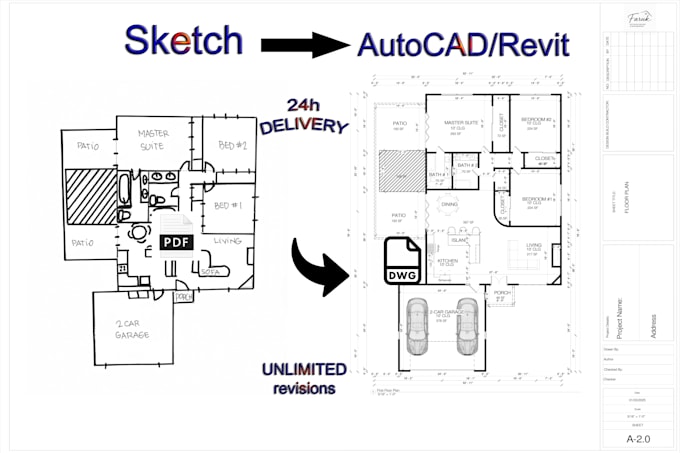 make images, blueprints, permit drawings, or pdfs to autocad, dwg, cad, or revit