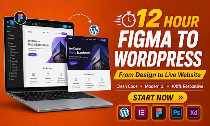 figma to wordpress conversion, clean code, fast delivery