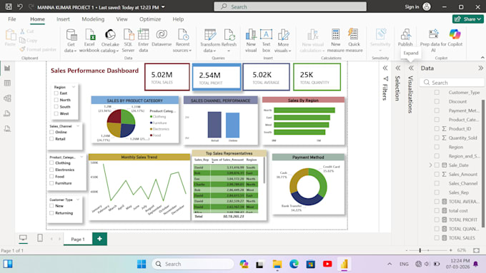 do data analysis in excel and power bi