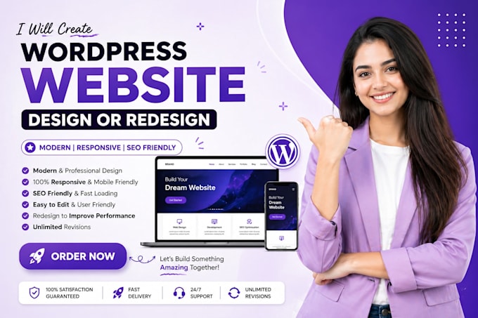 get design or redesign a modern wordpress website
