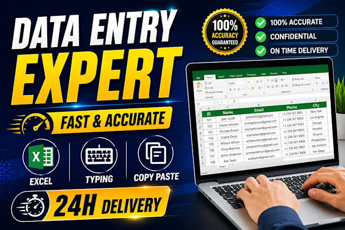 do data entry, PDF to word or excel, copy paste, typing