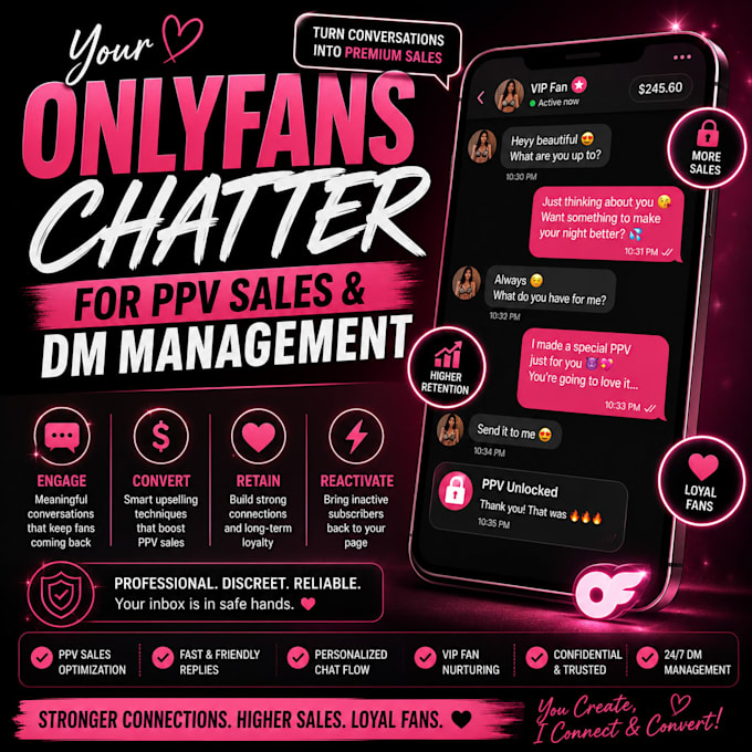be your onlyfans chatter for ppv sales and dm management