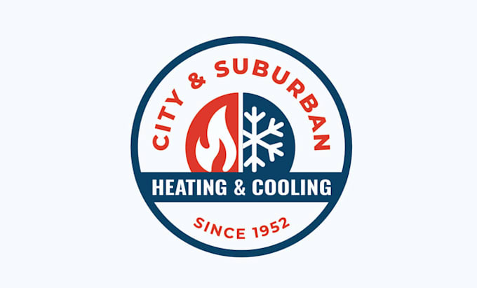 design heating cooling based hvac logo
