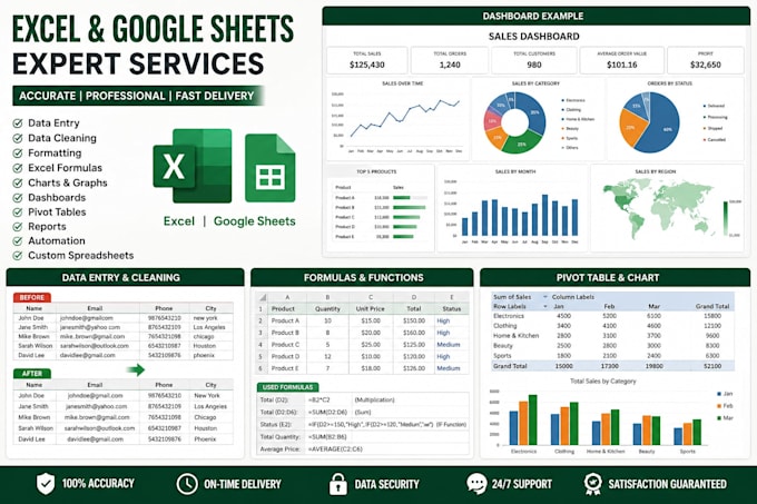 excel data entry, formatting, and cleanup