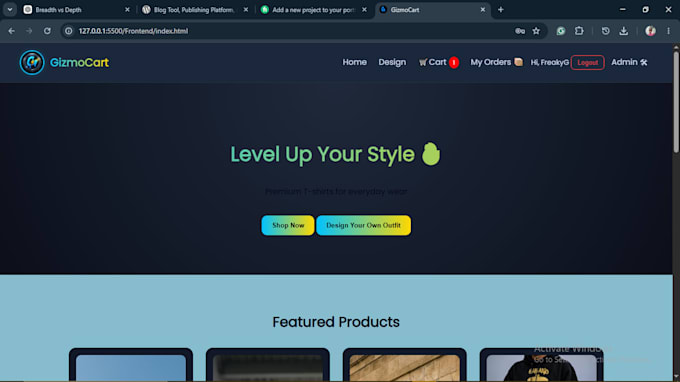 develop a modern ecommerce website with responsive UI