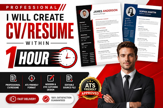 create a modern professional resume or CV design