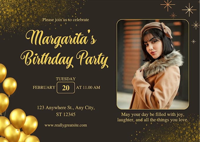 design a modern birthday invitation card