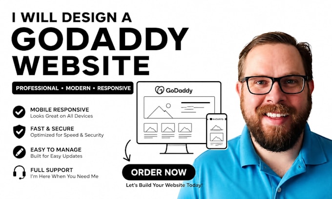 godaddy website design, godaddy website redesign and website development expert