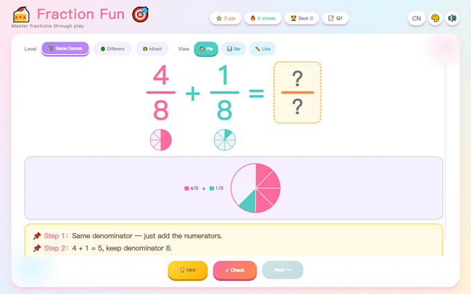 design interactive HTML learning cards for kids and teachers