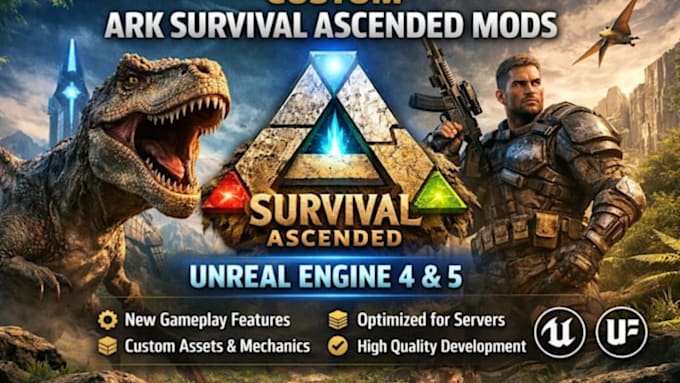 create custom ark survival ascended mods, ark creature mods, unreal engine 4,5