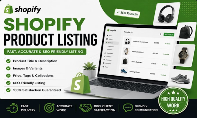 do shopify product and data entry listing