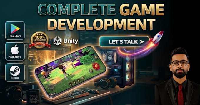 develop 2d 3d mobile games in unity game development