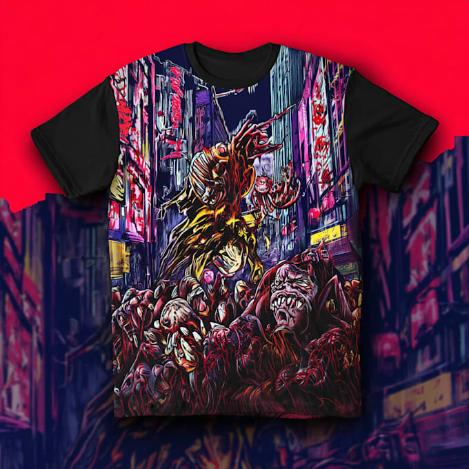 create a custom graphic streetwear t shirt design